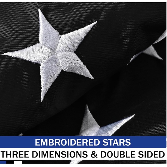 Embroidered Thin Blue Line American Flag 4x6ft Support Police Blue Lives Matter - Picture 2 of 7